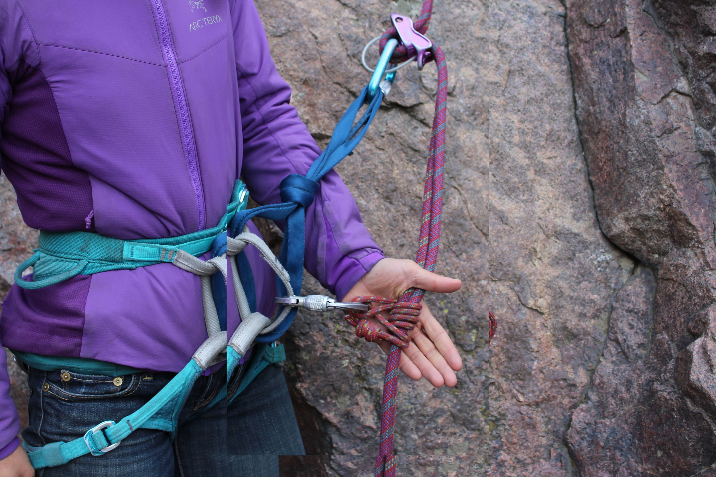...and the autoblock is completed by rejoining the nylon loop with the locking carabiner.