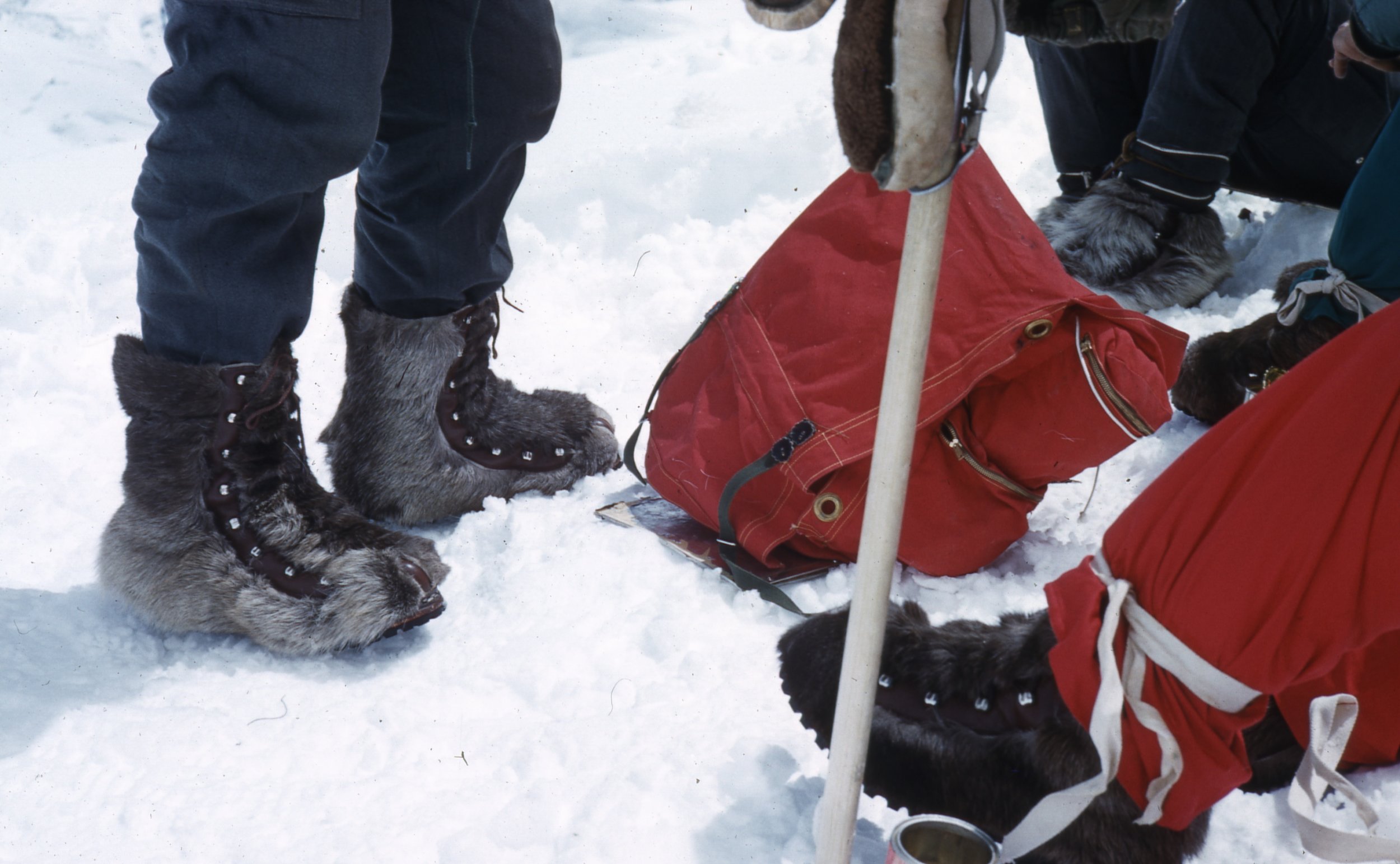  Reindeer hide boots. 