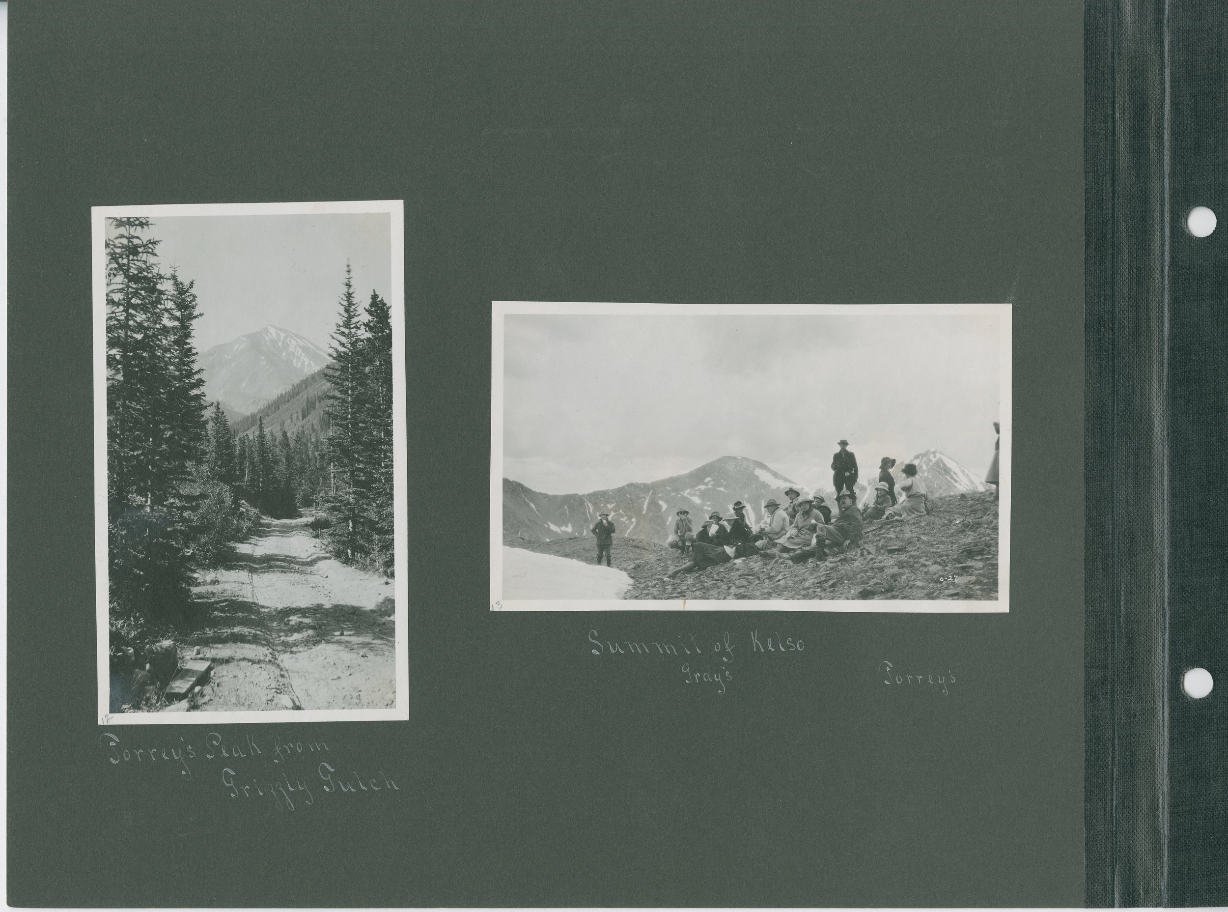  Left: Torrey’s Peak from Grizzly Gulch, Right: Summit of Kelso 