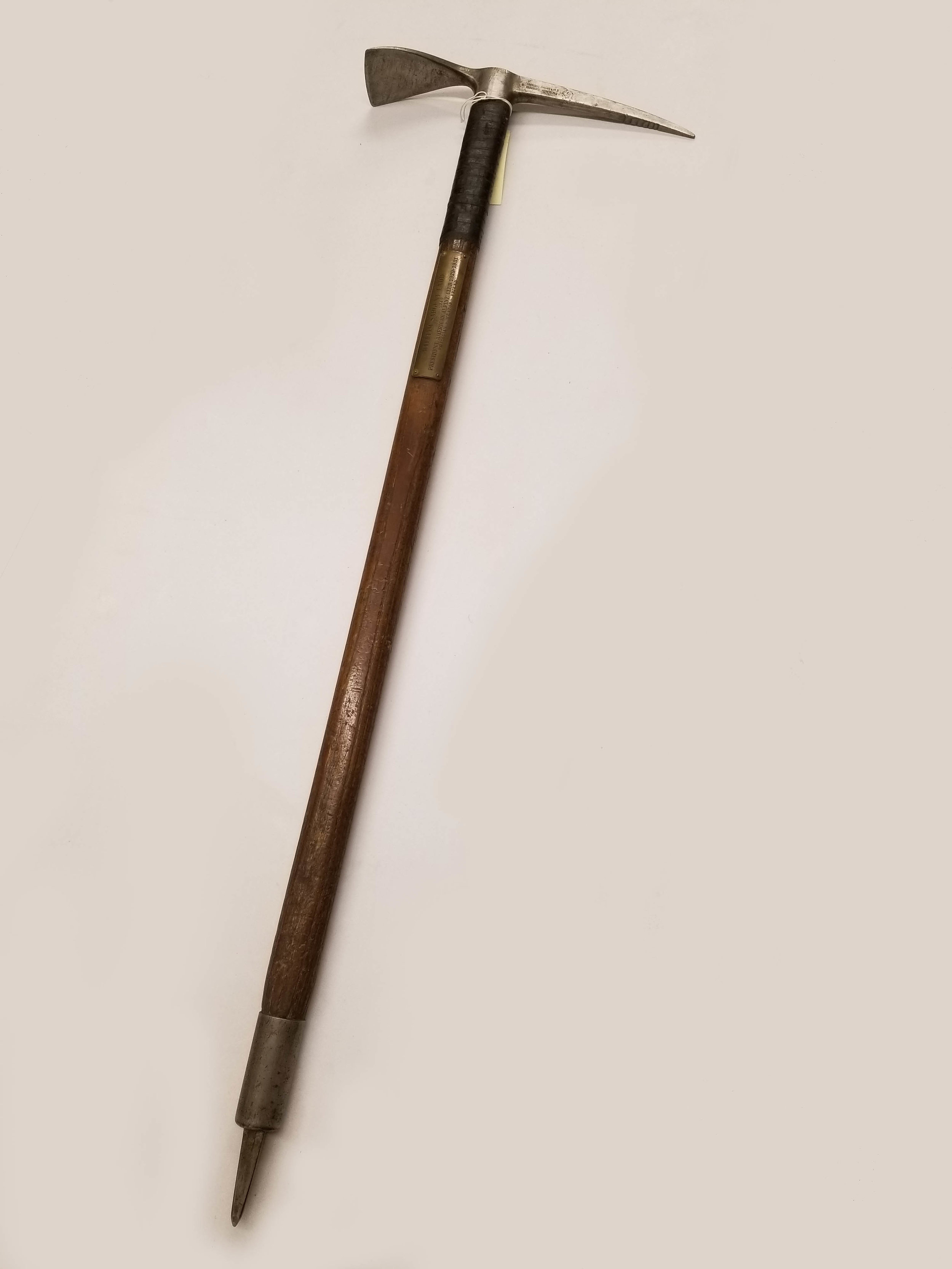  William Sargent Ladd’s ice axe. Ladd was president of the American Alpine Club from 1929 - 1931.  