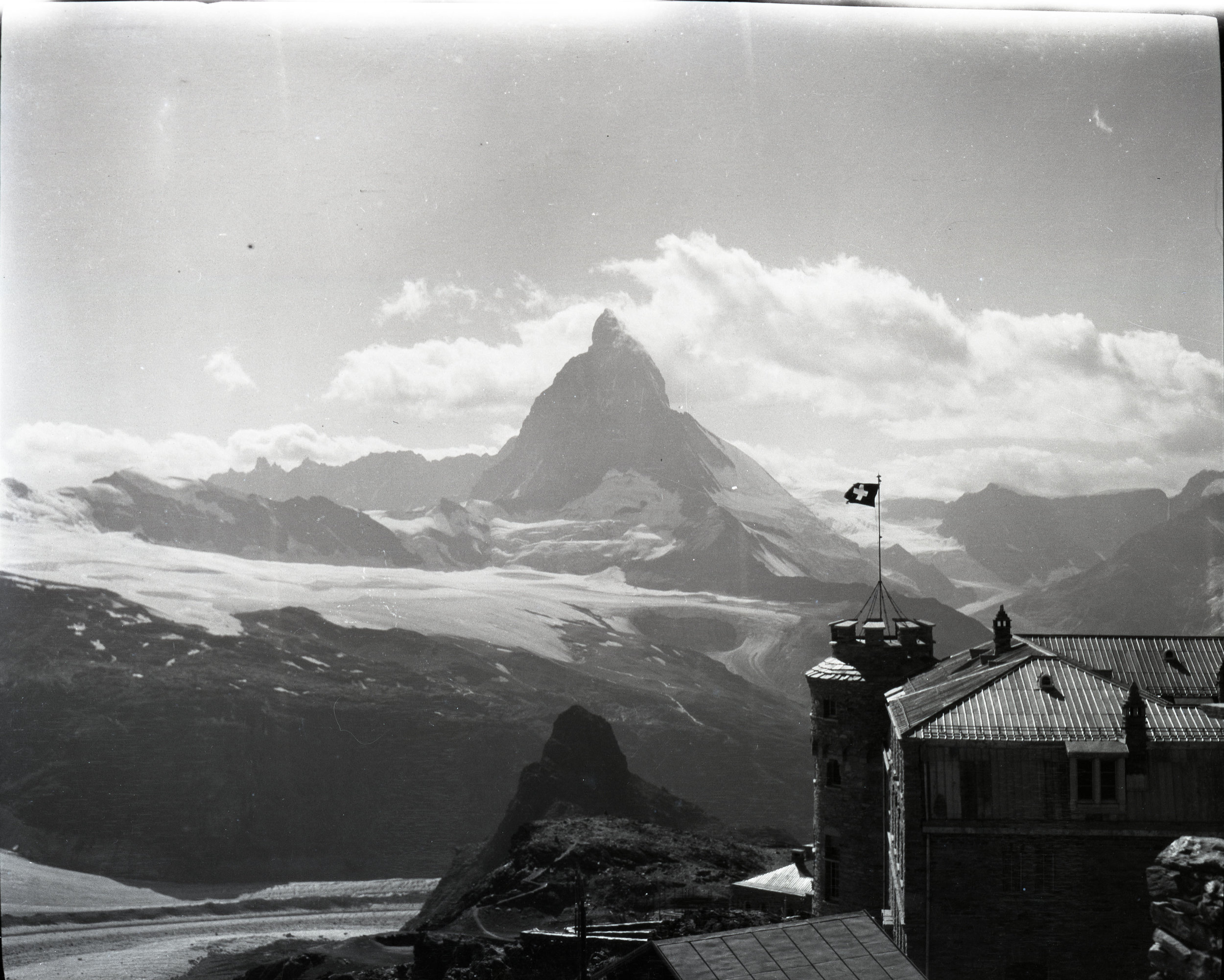  A view of the Matterhorn from the Kulmhotel Gornergrat prior to observatories being installed. 