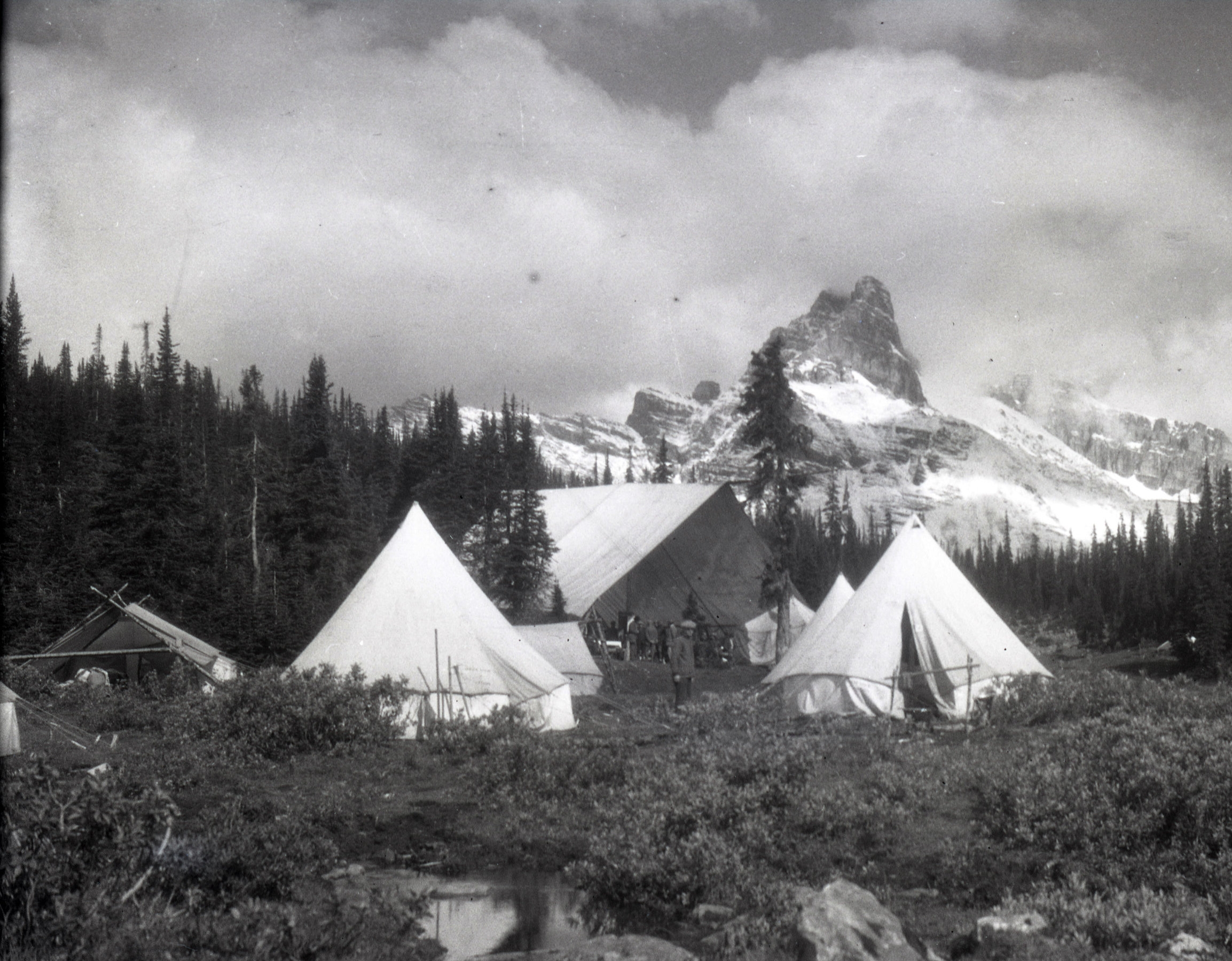  Camp near Cathedral Peak - the large open tent is a mess tent 