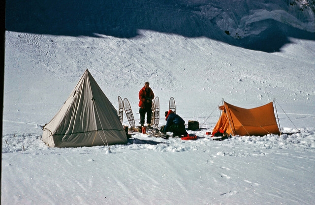  Intermediate Camp, three miles up the glacier. 