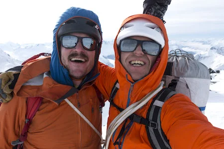 Zimmerman (left) and Wright on top of Mt. Macdonald.