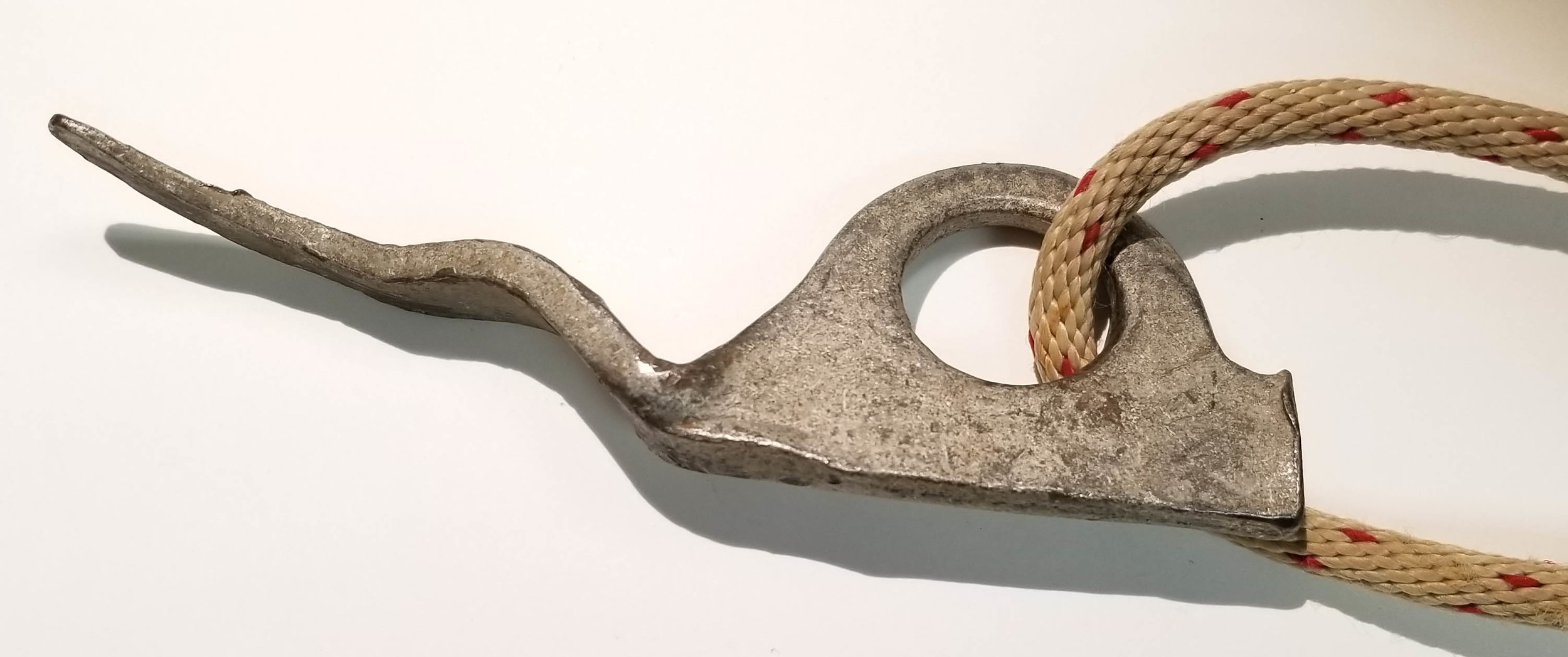 A piton bent by use