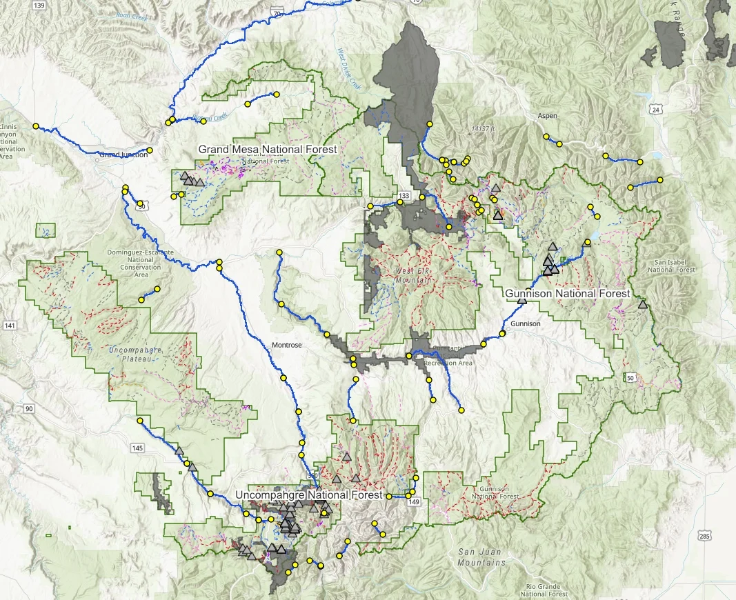 Click on image above to access and interactive map prepared by the Outdoor Alliance GIS Lab. 2017 .
