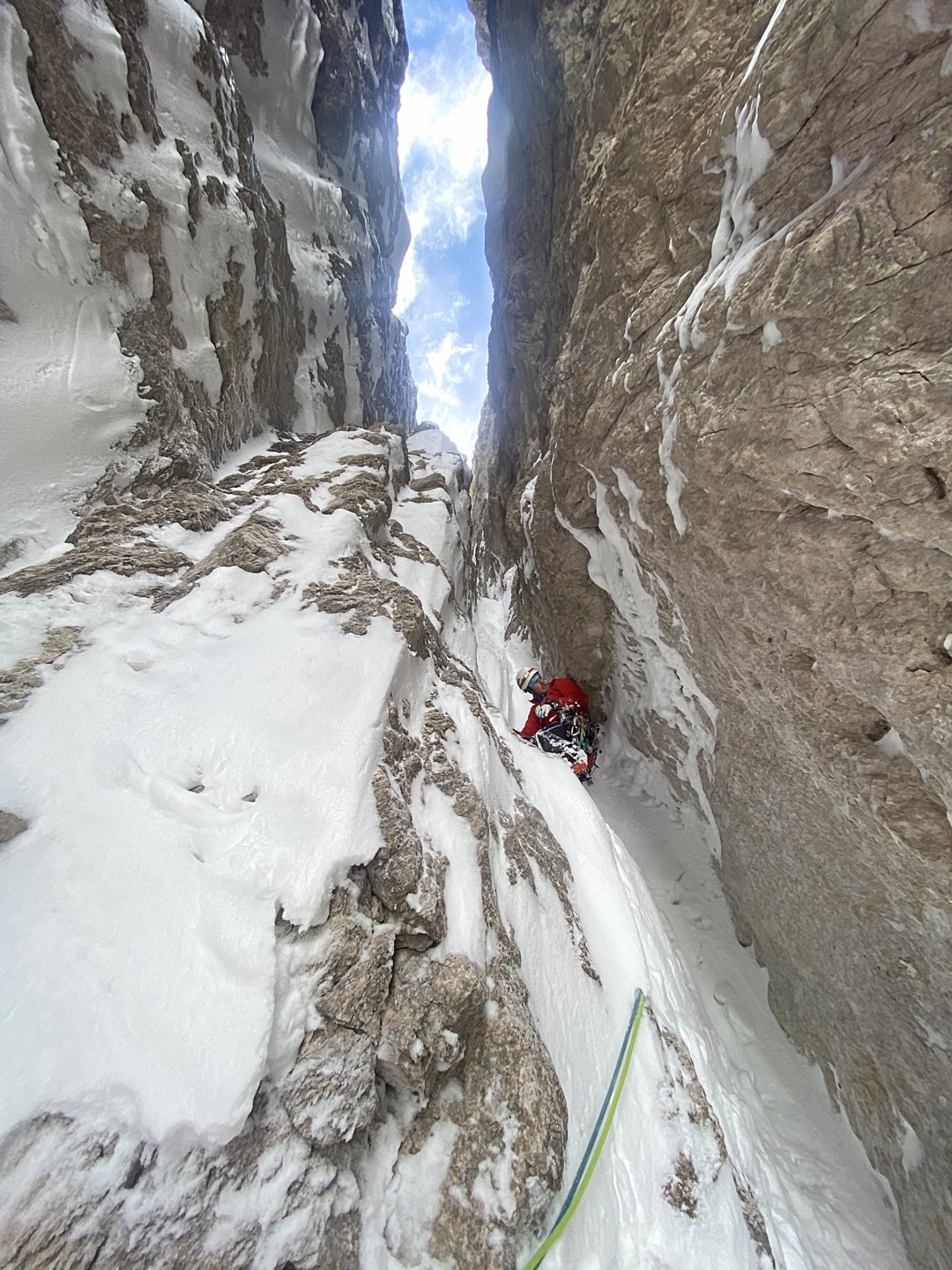  Pazzione Primavernale, a 1,000-meter new route on Cima Tosa in the Dolomites, Italy. 