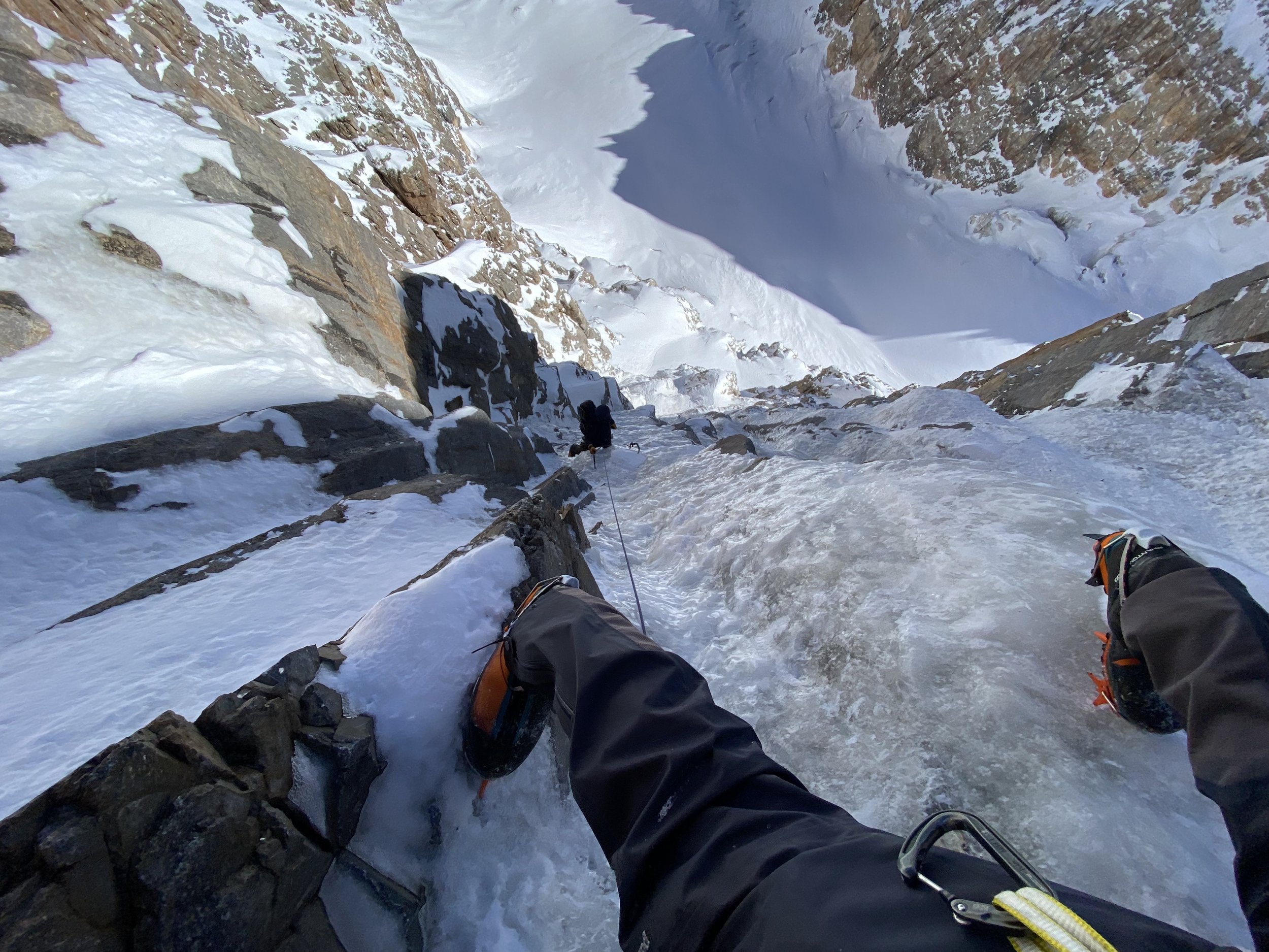 Jared climbing below. Photo by Dane Steadman.