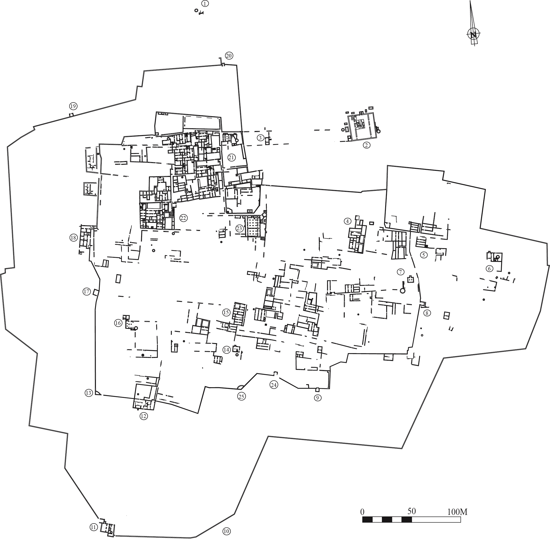 British archaeologist James Kirkman mapped the Gedi city plan after his excavations. (Source: Swahili History and Archaeology )