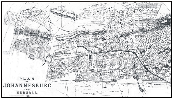Johannesburg City plan, 1897. Source: Newtown Heritage Trail . 