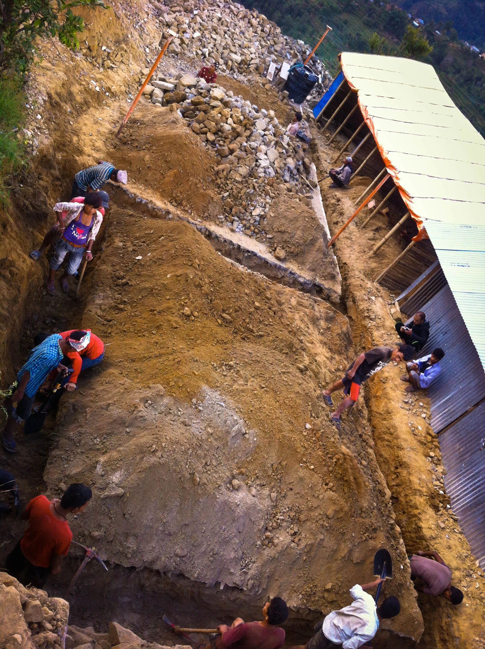 Day 1 of Digging the Foundation Trench. 