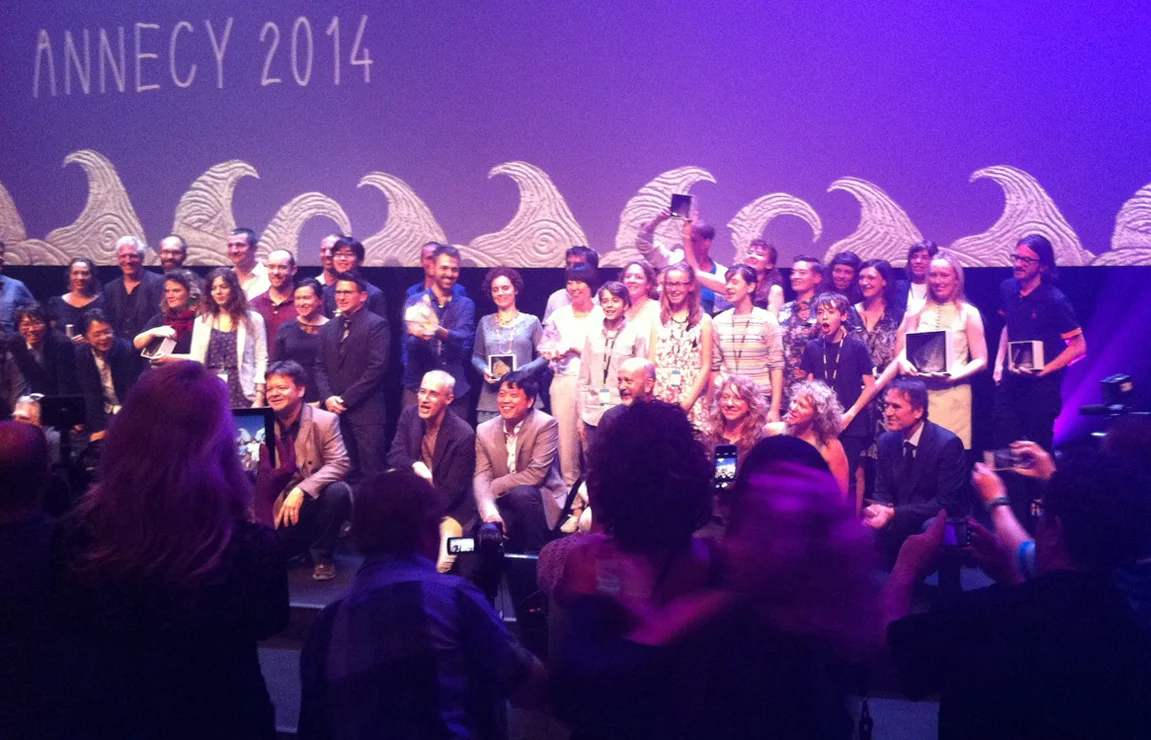 2014 ANNECY WINNERS - Drew Hodges Creator, Executive Producer - Pictured (with award) at Far Right