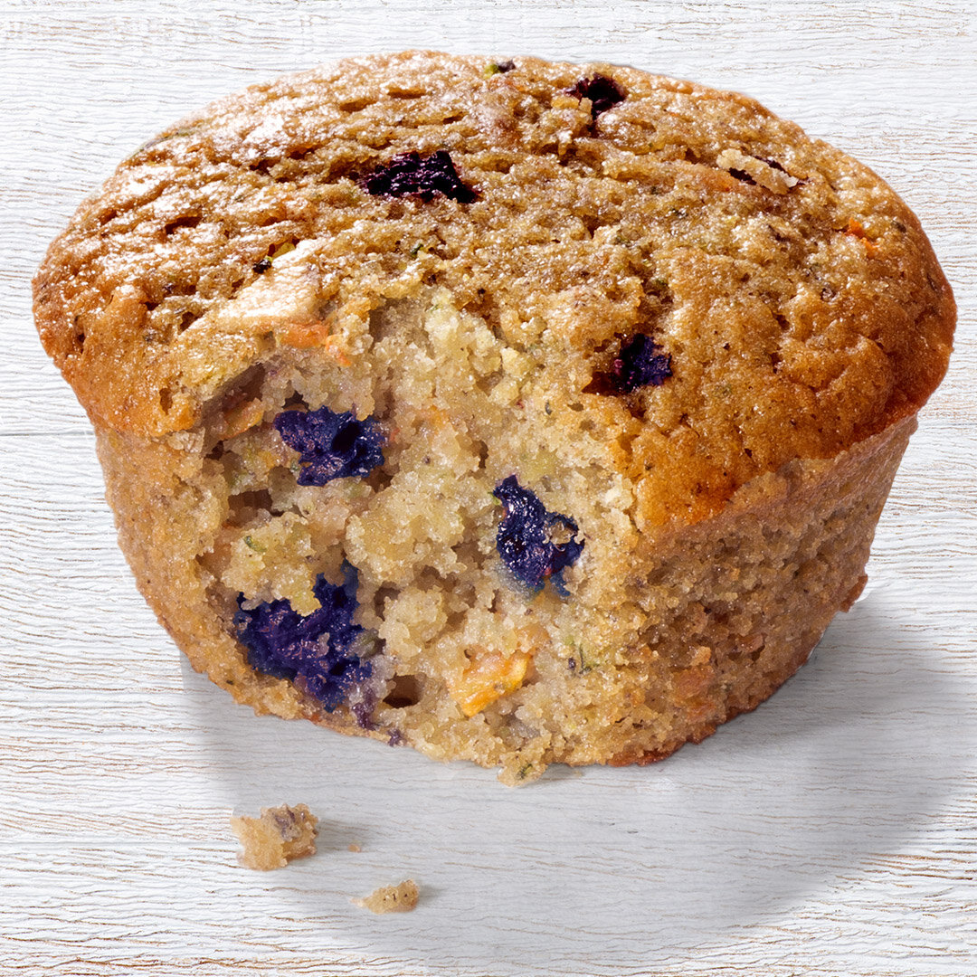 blueberry oat muffin with bite