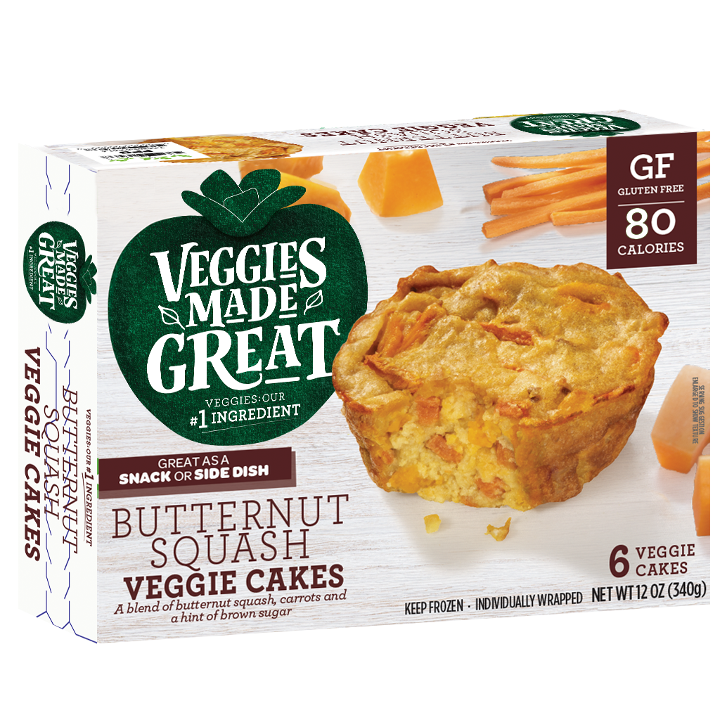 butternut squash veggie cakes packaging