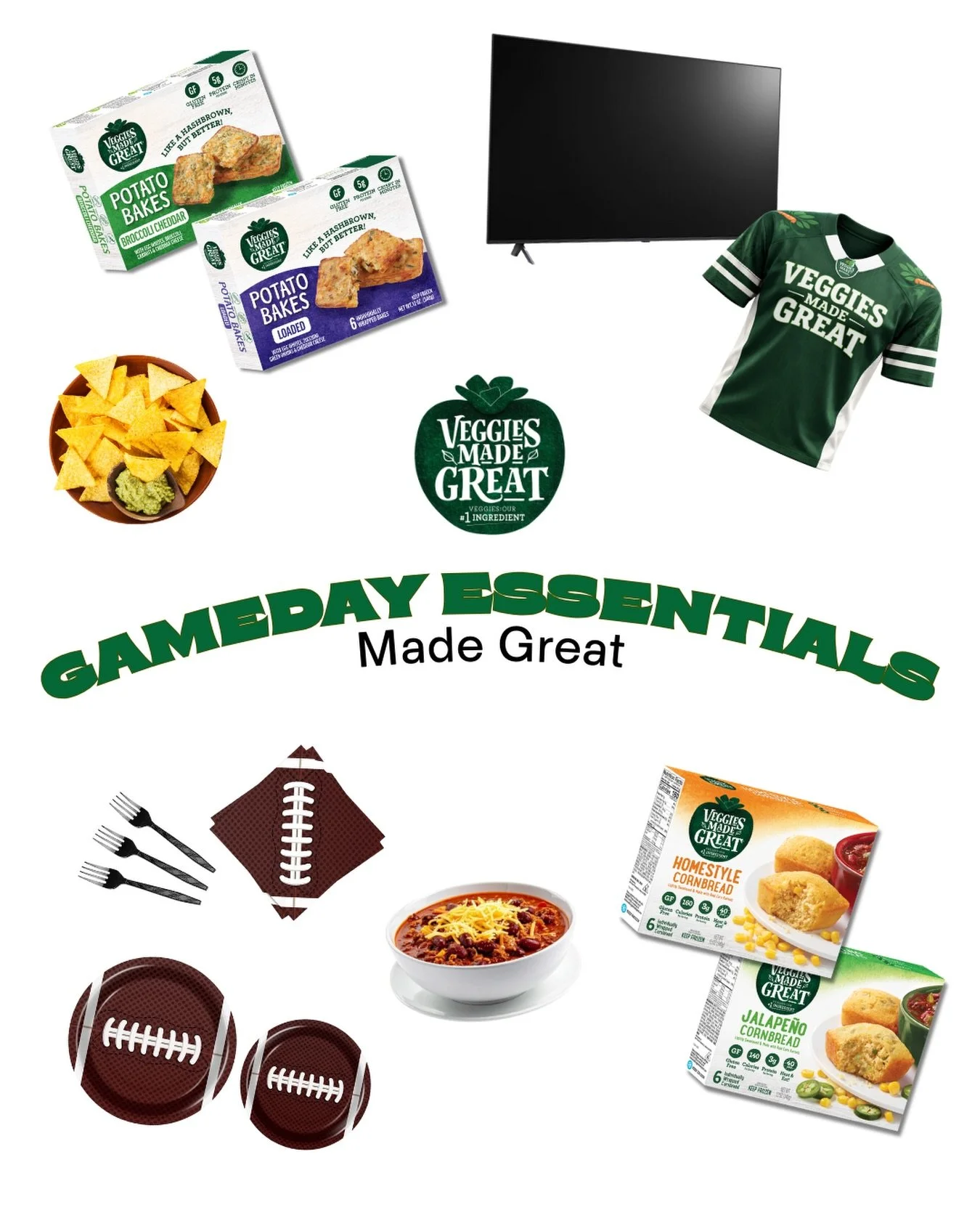 🏈 Game day lineup = Made Great ✅

We&rsquo;re stocked with our Veggies Made Great game day essentials&hellip;because better-for-you bites > fried, greasy fumbles.

Which team are you rooting for the big game? 👇🏈