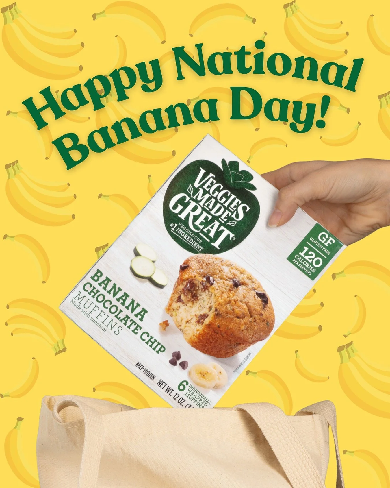 Why do bananas never get lonely? 

Because they hang out in bunches!
Grab your favorite bunch (of muffins 😉) and celebrate with a little chocolatey, banana-filled goodness.

Happy National Banana Day, VegHeads! 🍌💛