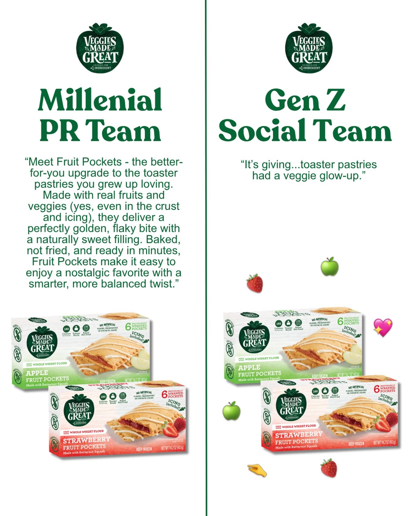 The glow-up your toaster&rsquo;s been waiting for 🍏🍓

Fruit Pockets are now in select @target stores and coming to more retailers soon. Keep your eyes (and toasters) ready 😉