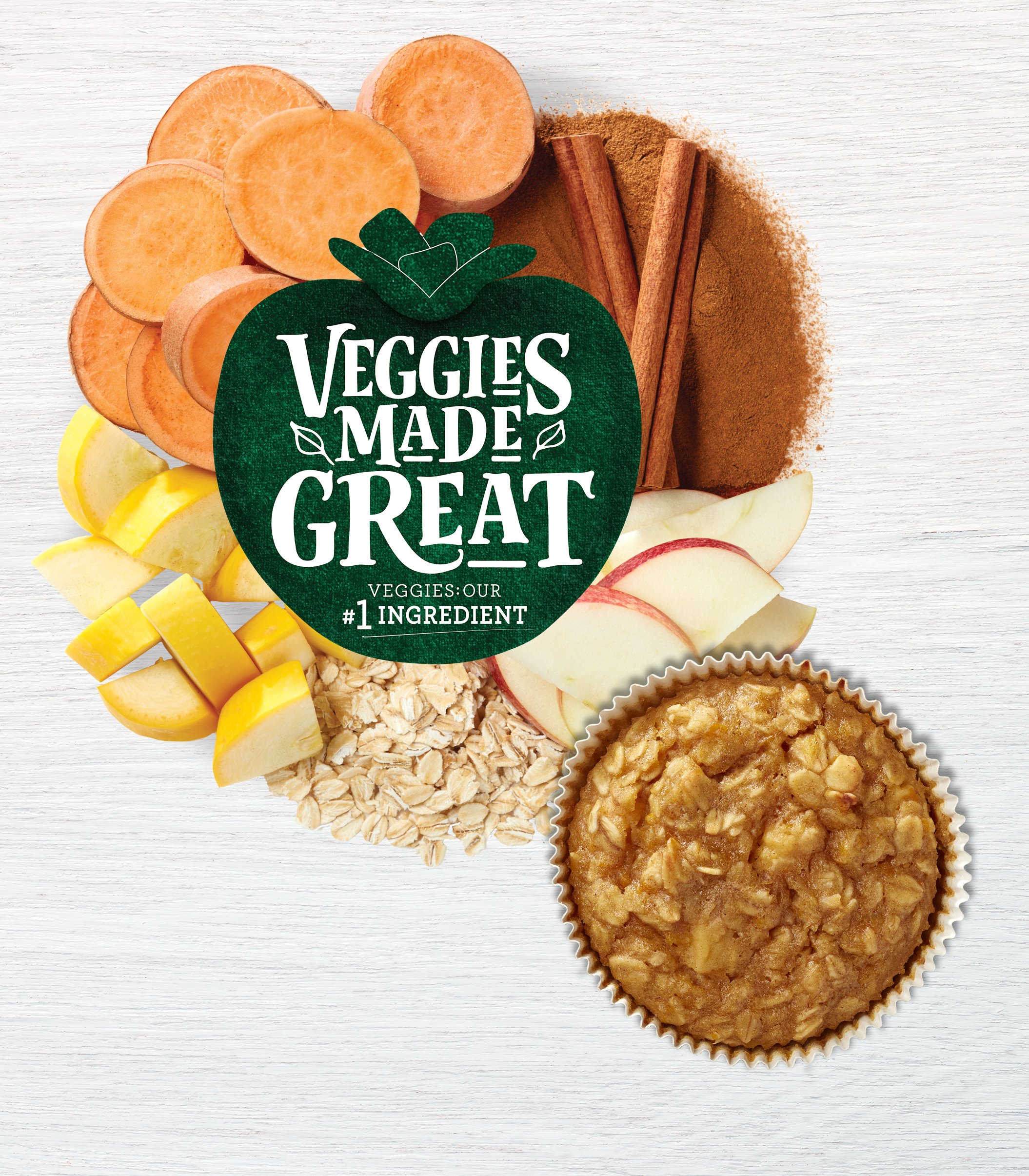 ingredient wheel with apple cinnamon oatmeal
