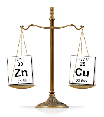 Copper and zinc balancing each other.