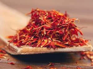 Saffron plant. Saffron has been shown to reduce depression.