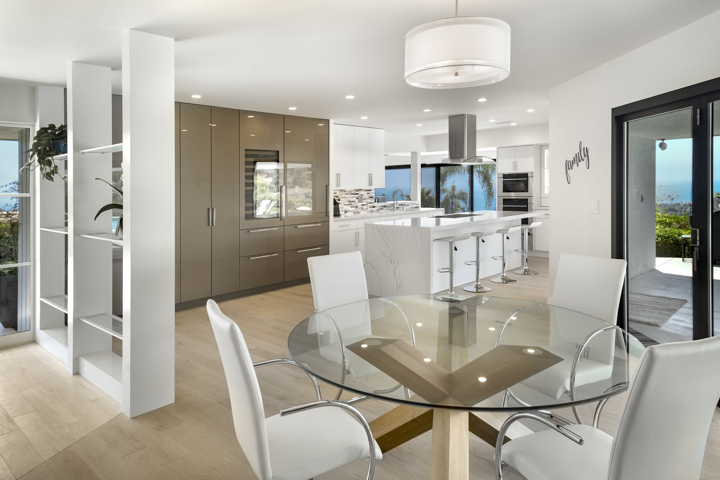 Removing the interior walls in the center of the space opened the home to their incredible views of the city and the Channel Islands.