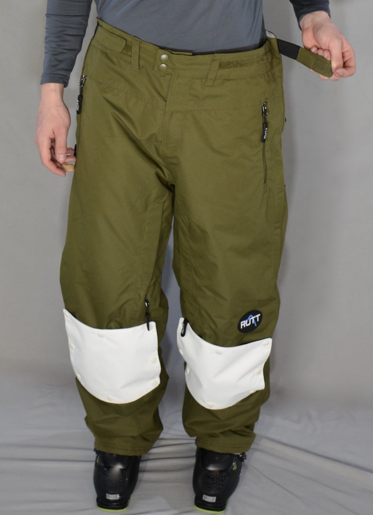 RUTT CLASSIC MOGUL PANTS, OLIVE INSULATED W/ White Patches RUTT CLASSIC MOGUL PANTS, OLIVE INSULATED W/ White Patches