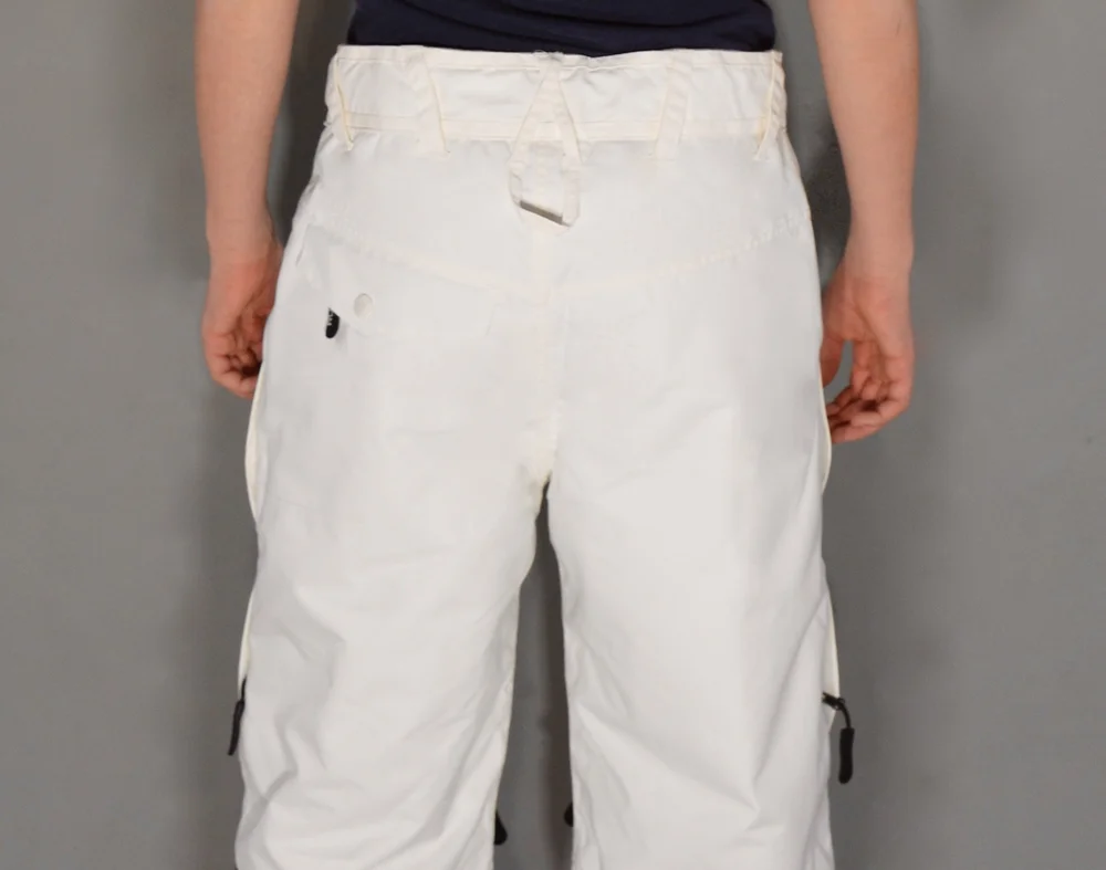 RUTT CLASSIC MOGUL PANTS, WHITE INSULATED W/ Black Patches — RUTT