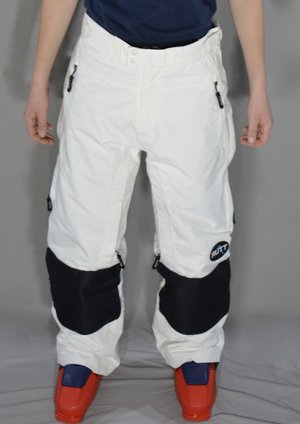 RUTT CLASSIC MOGUL PANTS, WHITE INSULATED W/ Black Patches RUTT CLASSIC MOGUL PANTS, WHITE INSULATED W/ Black Patches
