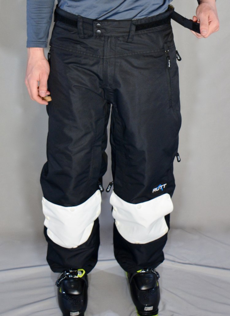 CLASSIC MOGUL PANTS, BLACK INSULATED W/ White Patches — RUTT CLASSIC MOGUL PANTS, BLACK INSULATED W/ White Patches — RUTT