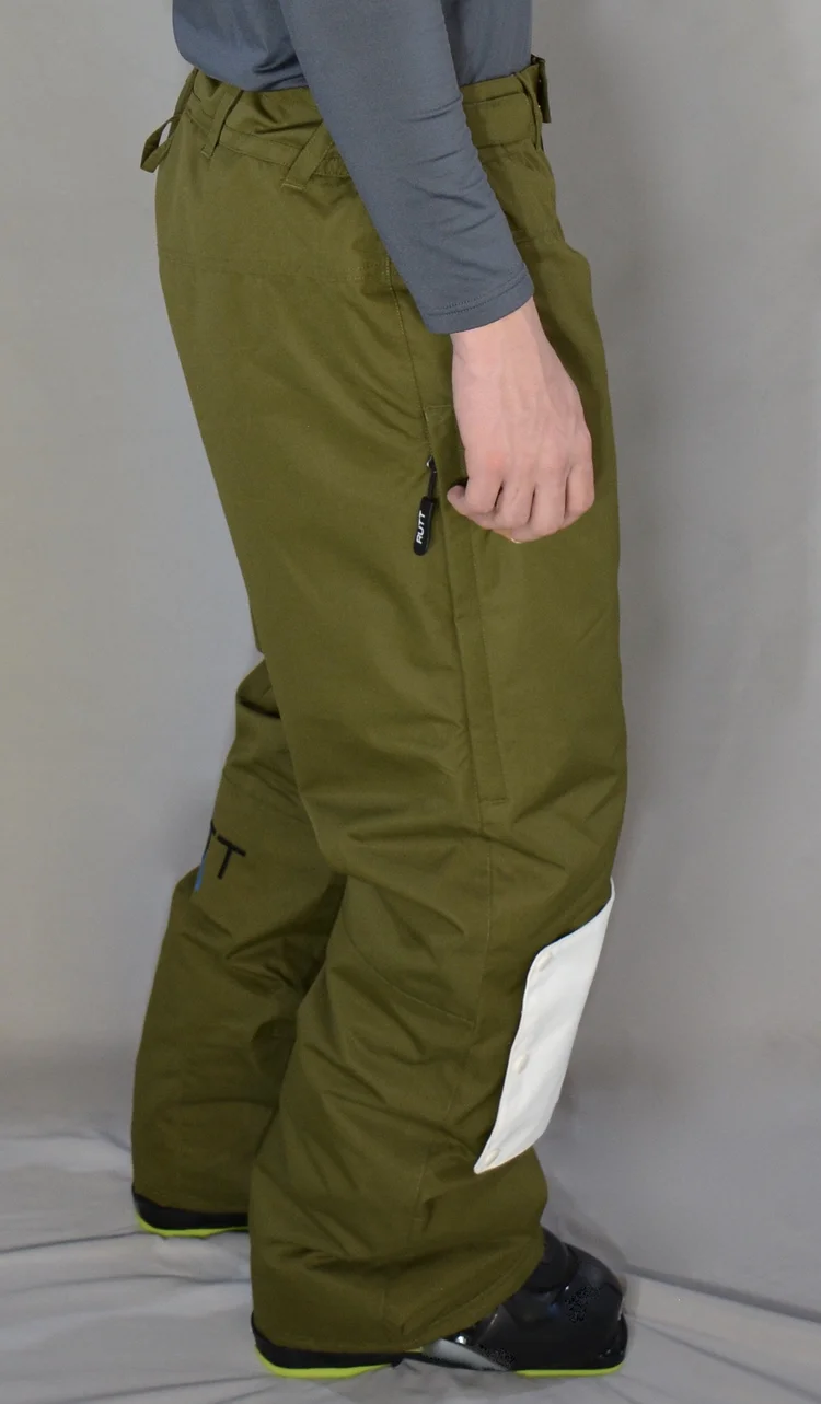 RUTT CLASSIC MOGUL PANTS, OLIVE INSULATED W/ White Patches