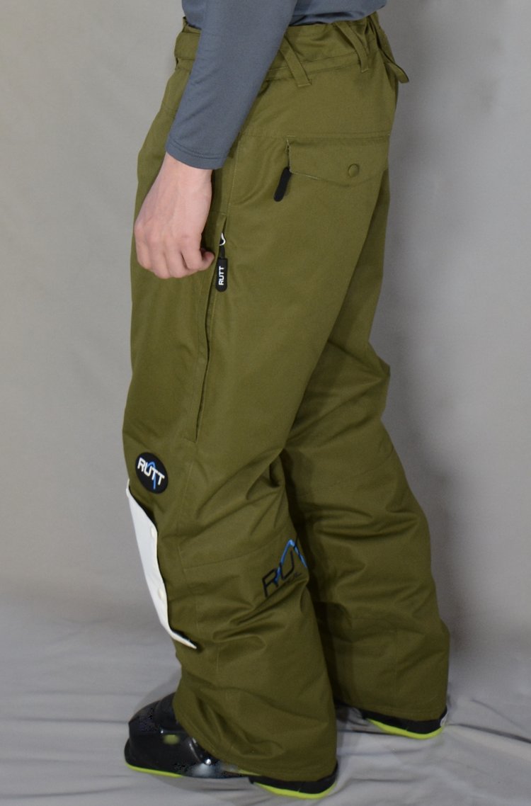 RUTT CLASSIC MOGUL PANTS, OLIVE INSULATED W/ White Patches RUTT CLASSIC MOGUL PANTS, OLIVE INSULATED W/ White Patches
