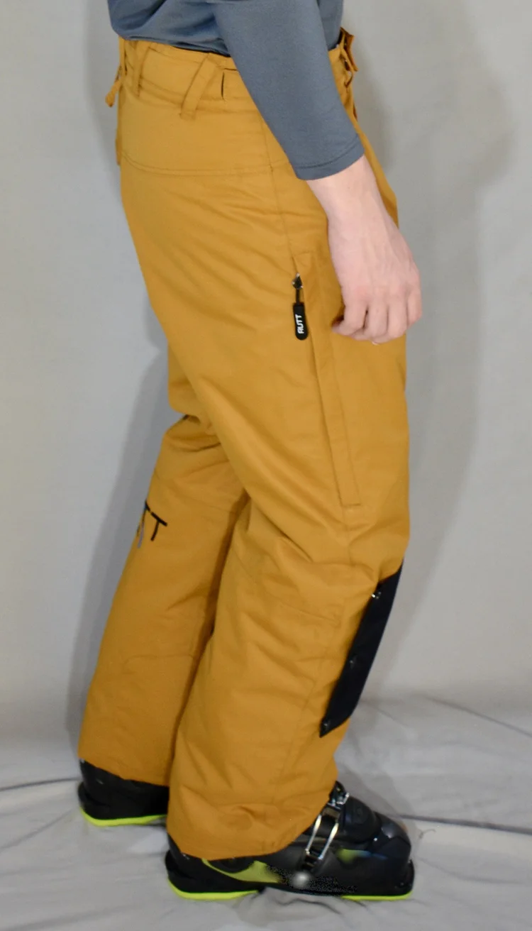 CLASSIC RUTT MOGUL PANTS, CAMEL INSULATED W/ BLACK Patches — RUTT