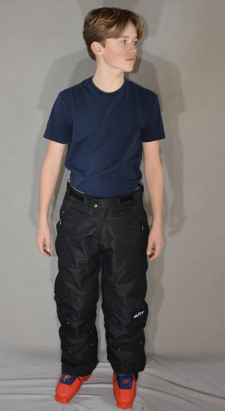 RUTT WORLD CUP MOGUL PANTS, BLACK INSULATED, w/White Patch Sets