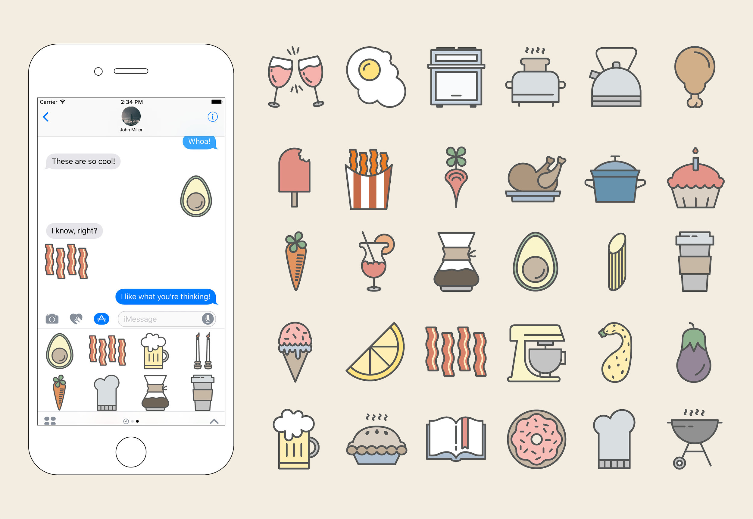 I worked with our iOS devoloper to design a sticker pack when Apple launched iOS 10.