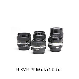 NIKON PRIME LENS SET (All w/ Canon EF Mount adapters, 77mm front)24mm f/228mm f/2.835mm f/1.450mm f/1.885mm f/2135mm f/2.8