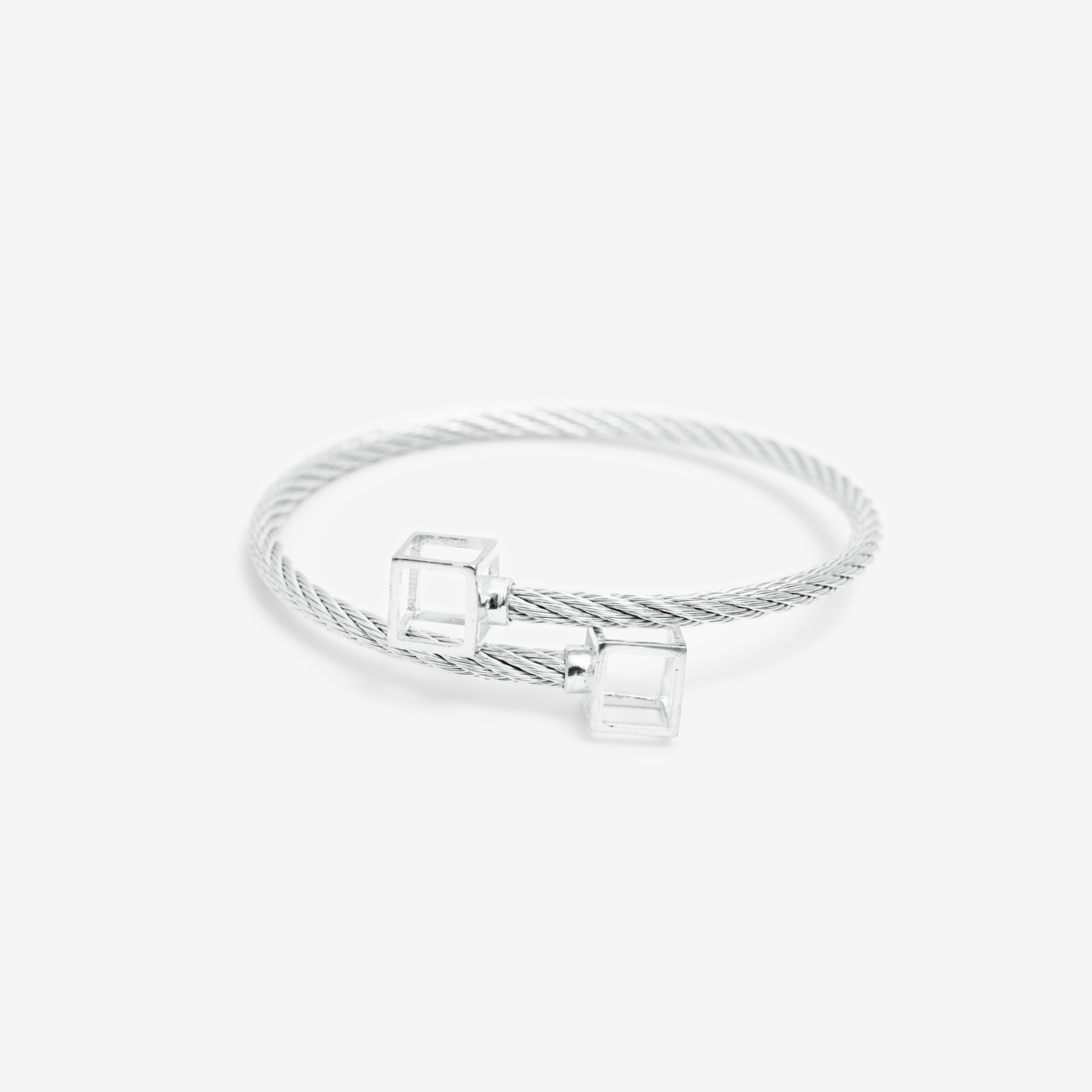 flexible bracelet with medium cubes/silver