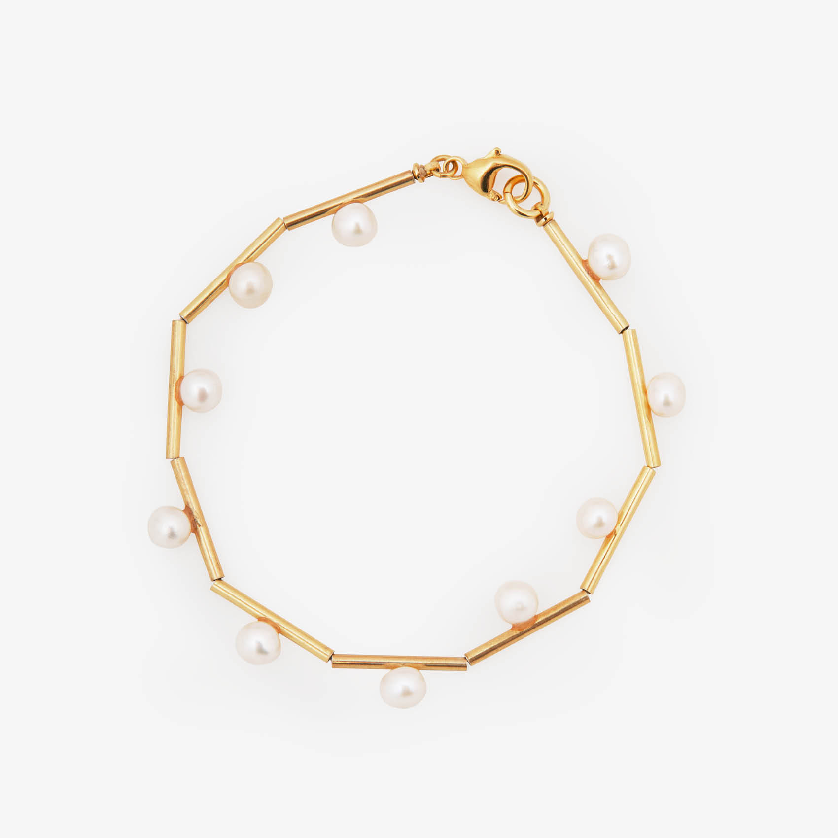 tubing bracelet with pearls