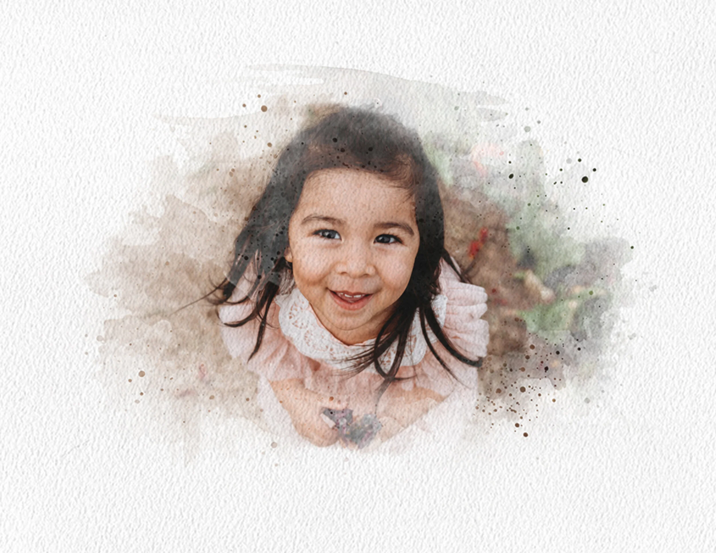 Artistic Watercolor Portrait - Digital Images