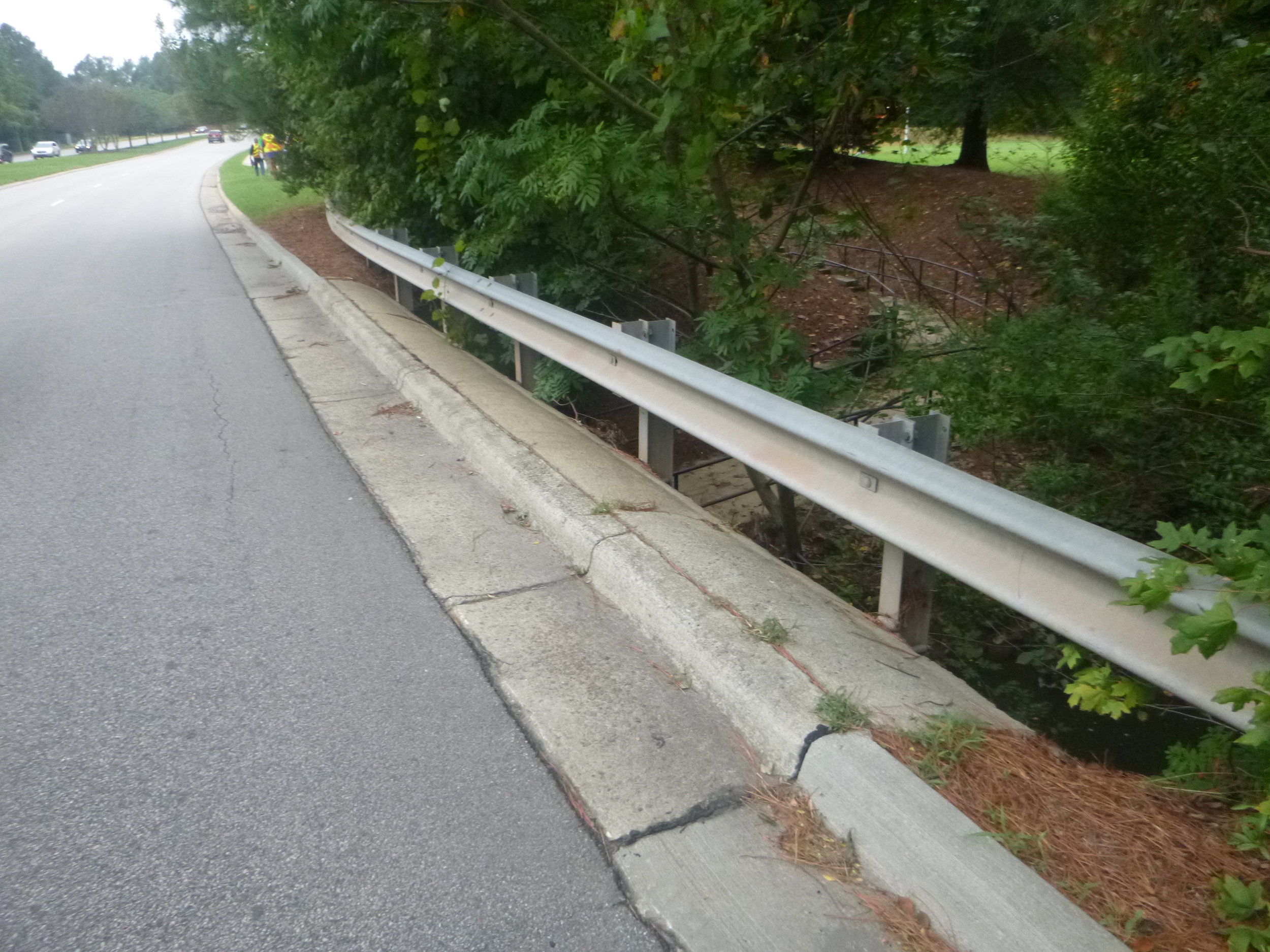  The new bridge will cross Crabtree Creek and connect sidewalks on this side of Cary Parkway. 