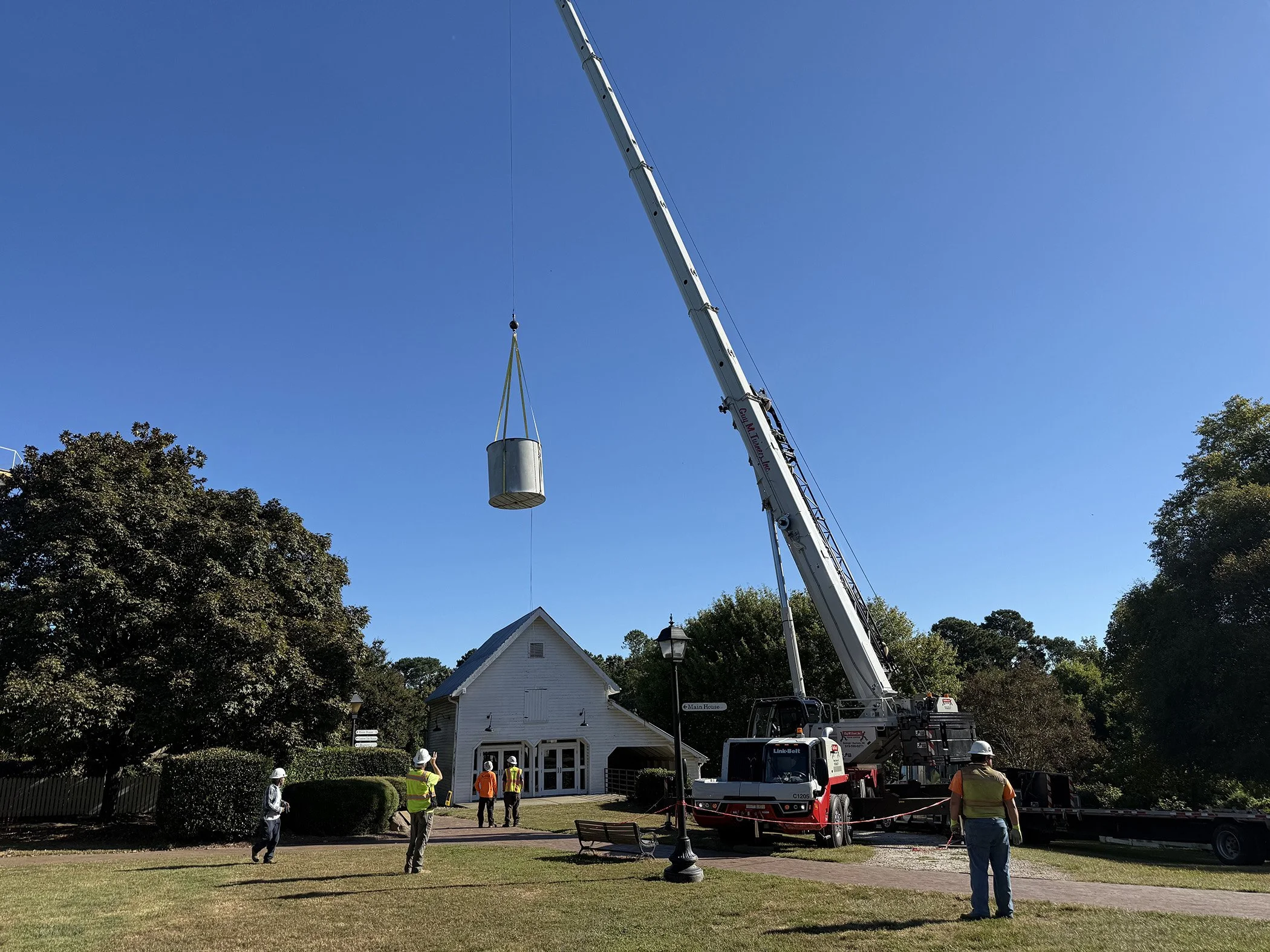  The tower being removed for painting 