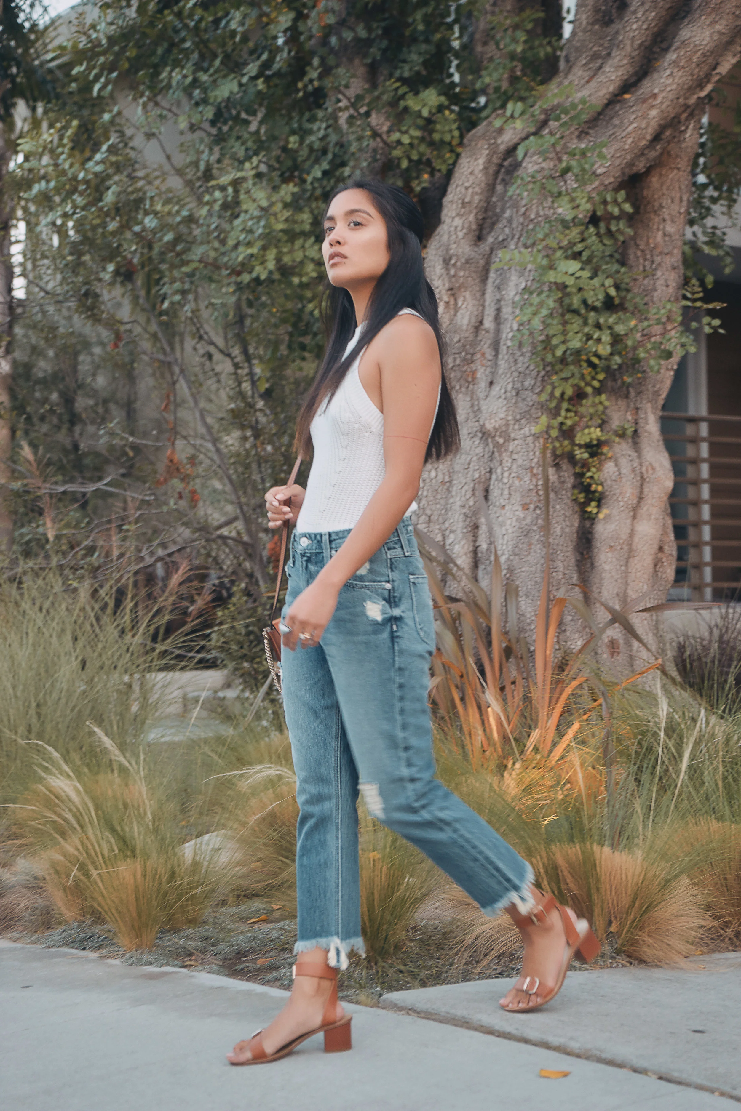  h&m top | revolve denim | chloé bag | atp atelier sandals | h&m jewels | photo & video by sean martin