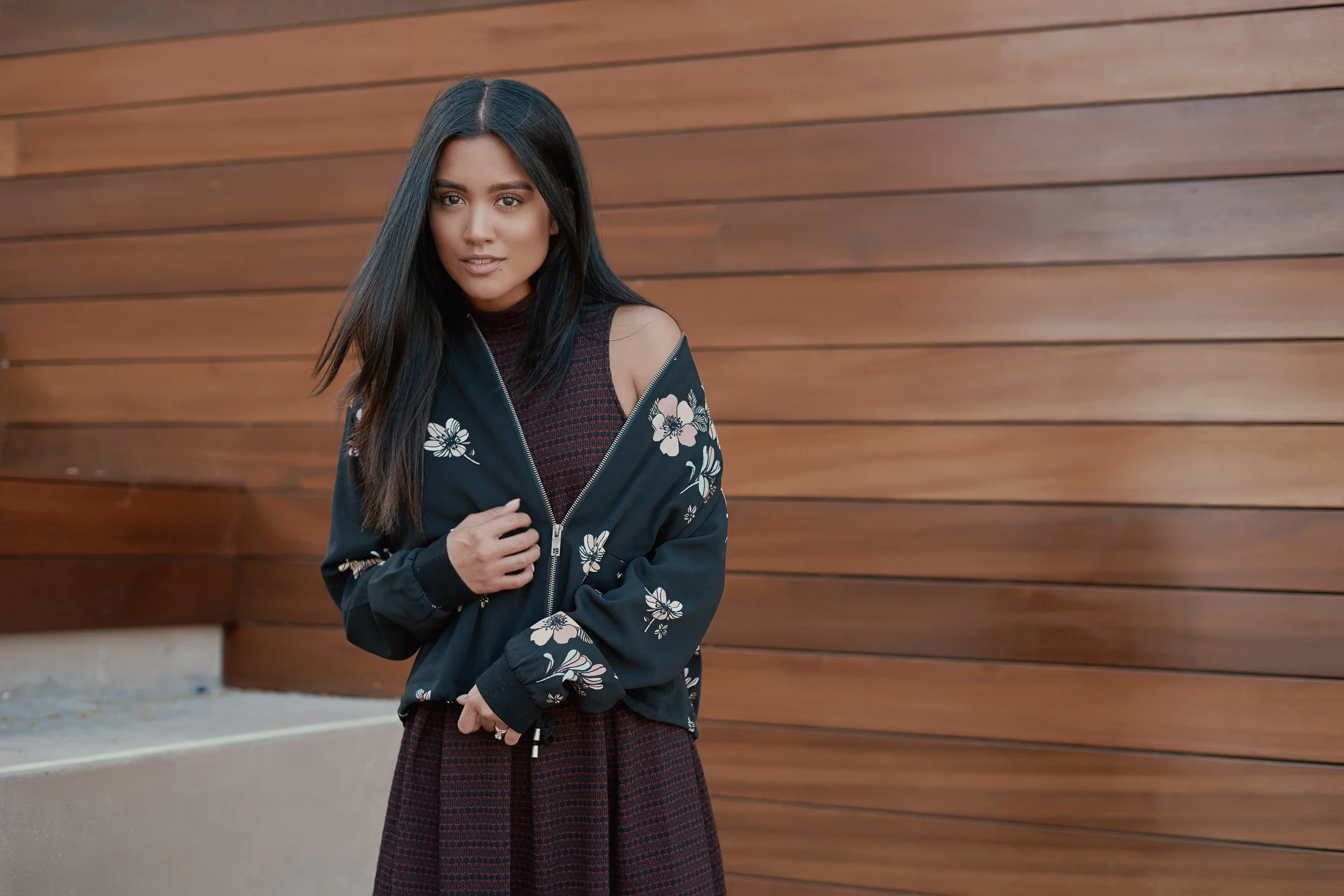 whowhatwear bomber | mossimo dress | burt's bees lipstick | shop here | photos by sean martin | sponsored by Target