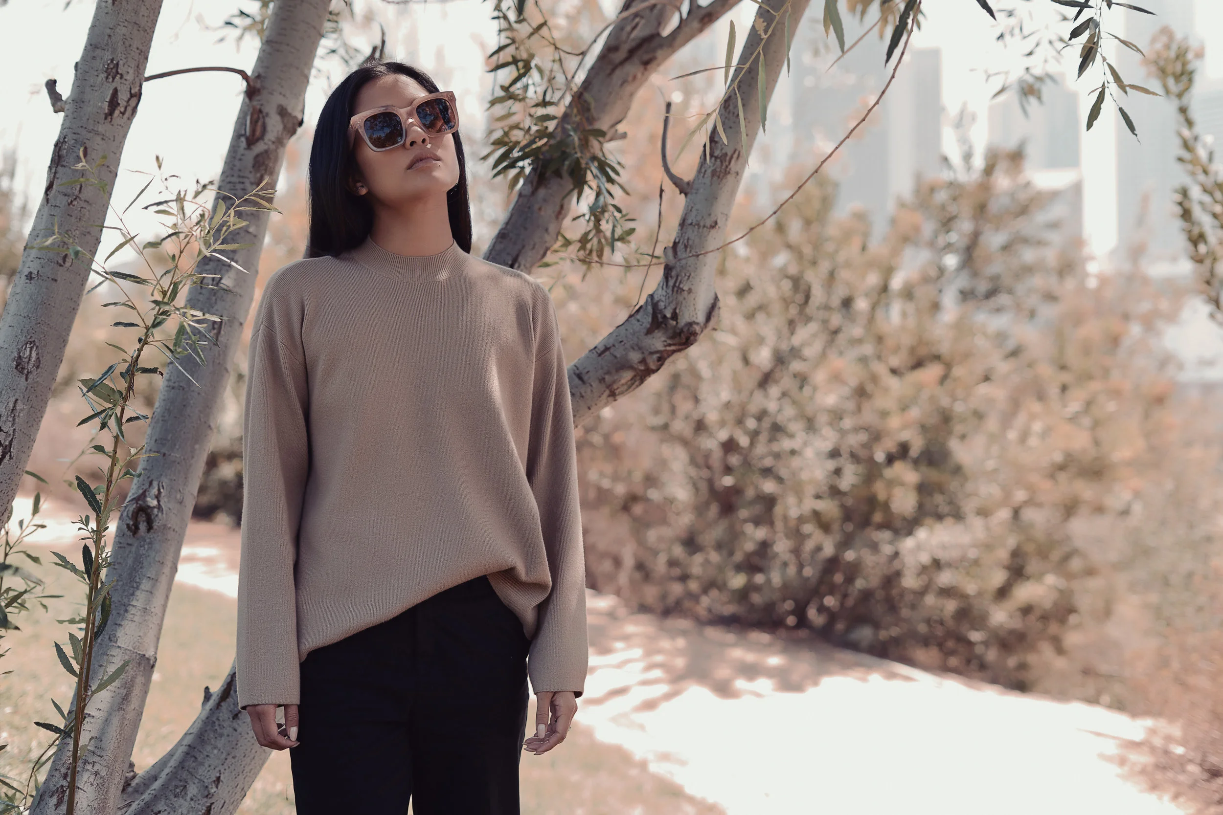  oak + fort sweater | oak + fort trousers | zeroUV shades | vince camuto heels | photos by sean martin