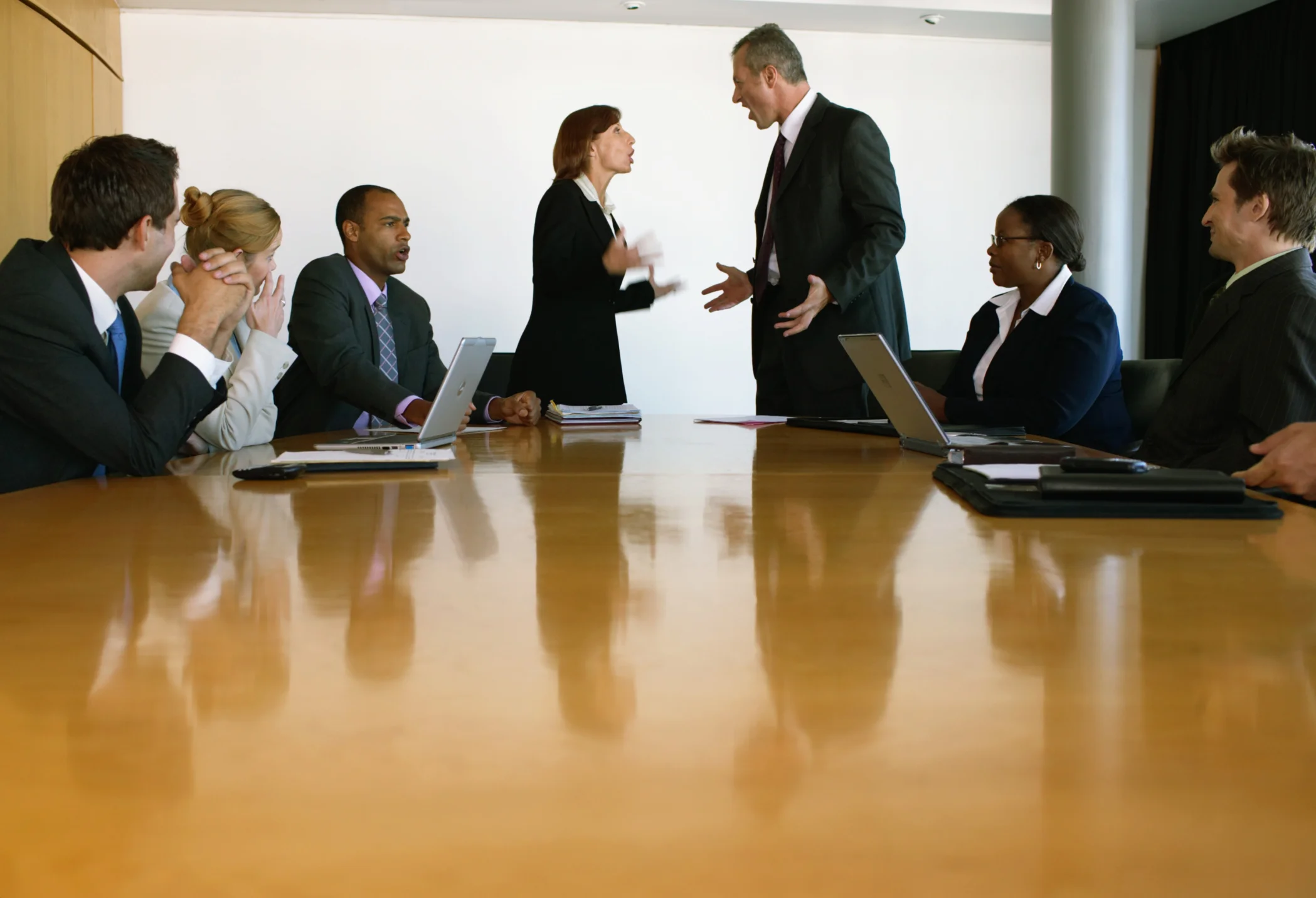 A recent photograph of employee-model advisors trying to figure out how they are paid.