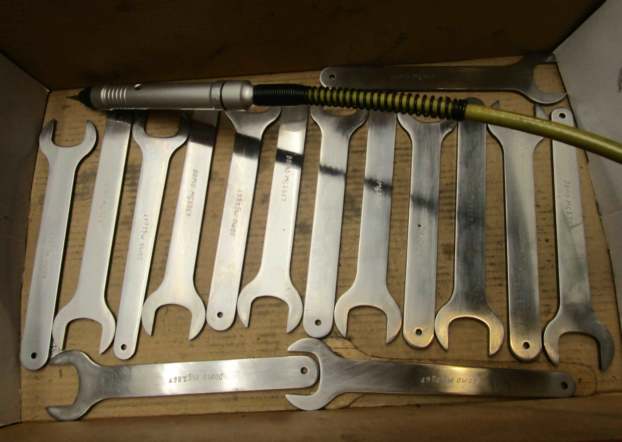 Lapped and polished, maker mark and MG part number hand engraved. 