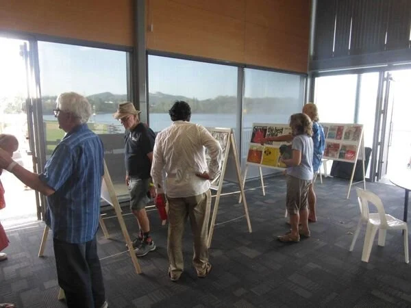 ** NEW **    Pop-up exhibition display stand.  Folding ‘A’ frame. Wooden hinged framework, aluminium section support  fittings, rope brace, stainless steel hardware. Lightweight, strong, stackable, and easily carried. Photo shows an exhibition of The Hamilton County Bluegrass Band LP albums  at Kiwigrass in 2020. Mounting boards not included. Free advice on mounting methods for your own type of display. Made to order.    NZD 175.00 each plus P&amp;P