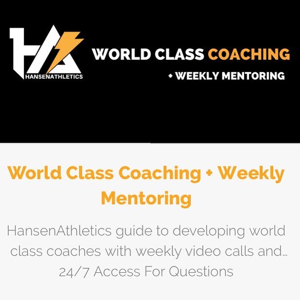 Further develop your coaching skills and understanding of movement through video, quizzes, and weekly assignments with @HansenAthletics. We are offering 40% off for a limited time to help combat the corona virus.

LINK IN BIO

#HansenAthletics #World
