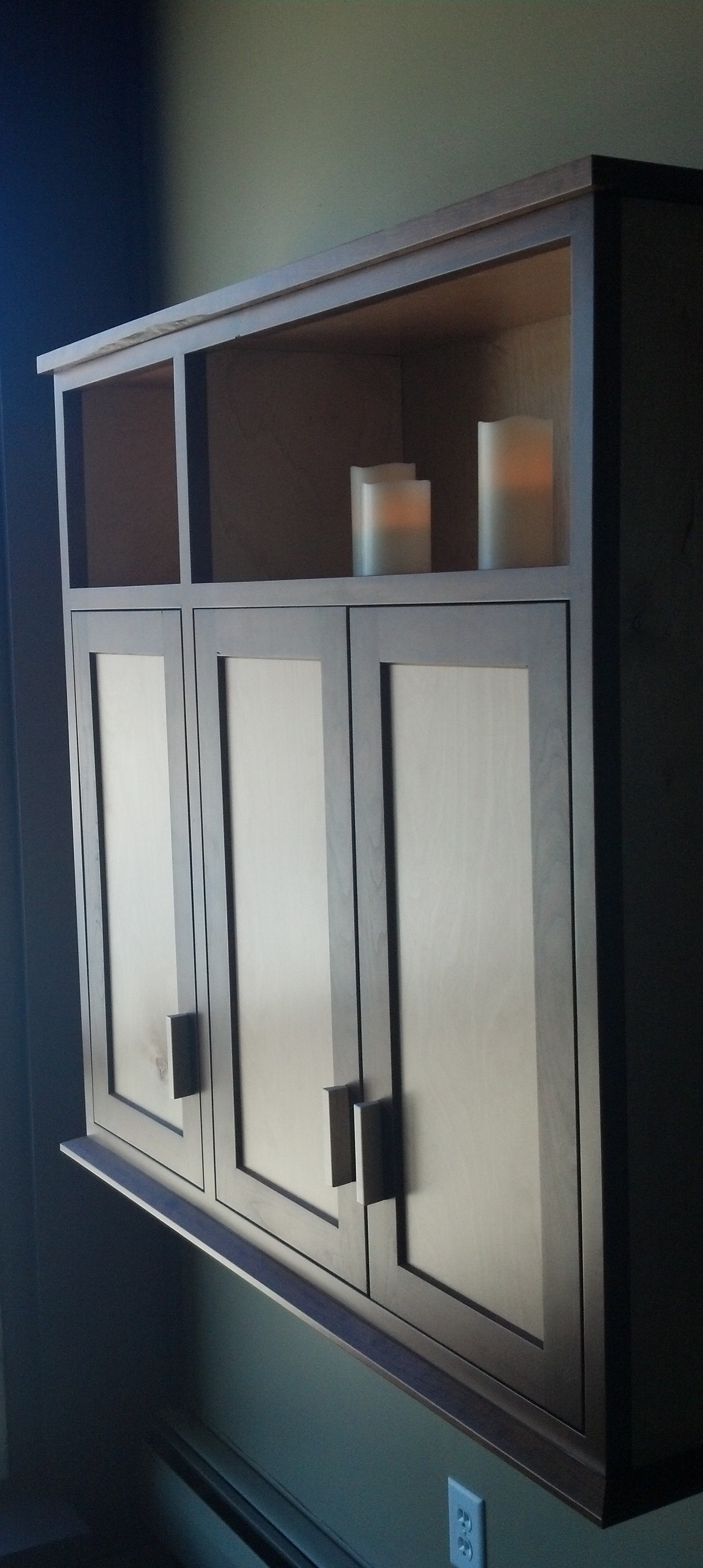 Cherry and Maple Wall Cabinet