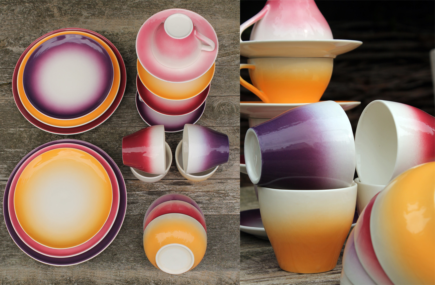 sun set, tableware