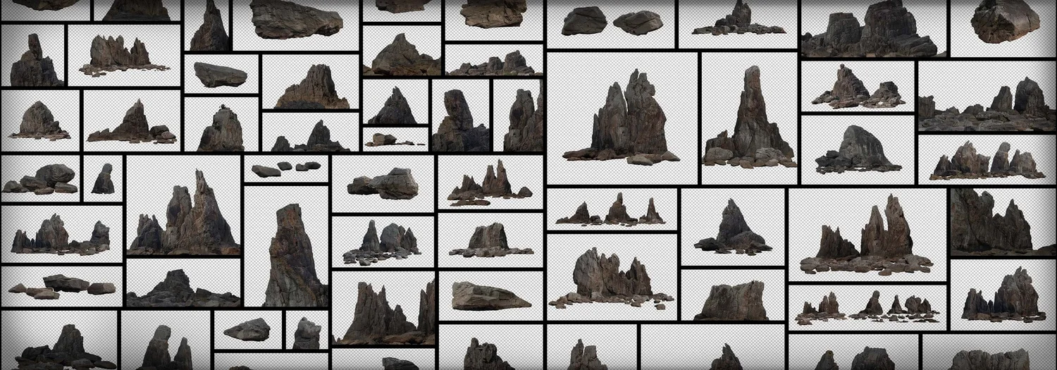 JAGGED ROCKS - PHOTOBASH - High Quality Reference Photos & Masked PNGs ...